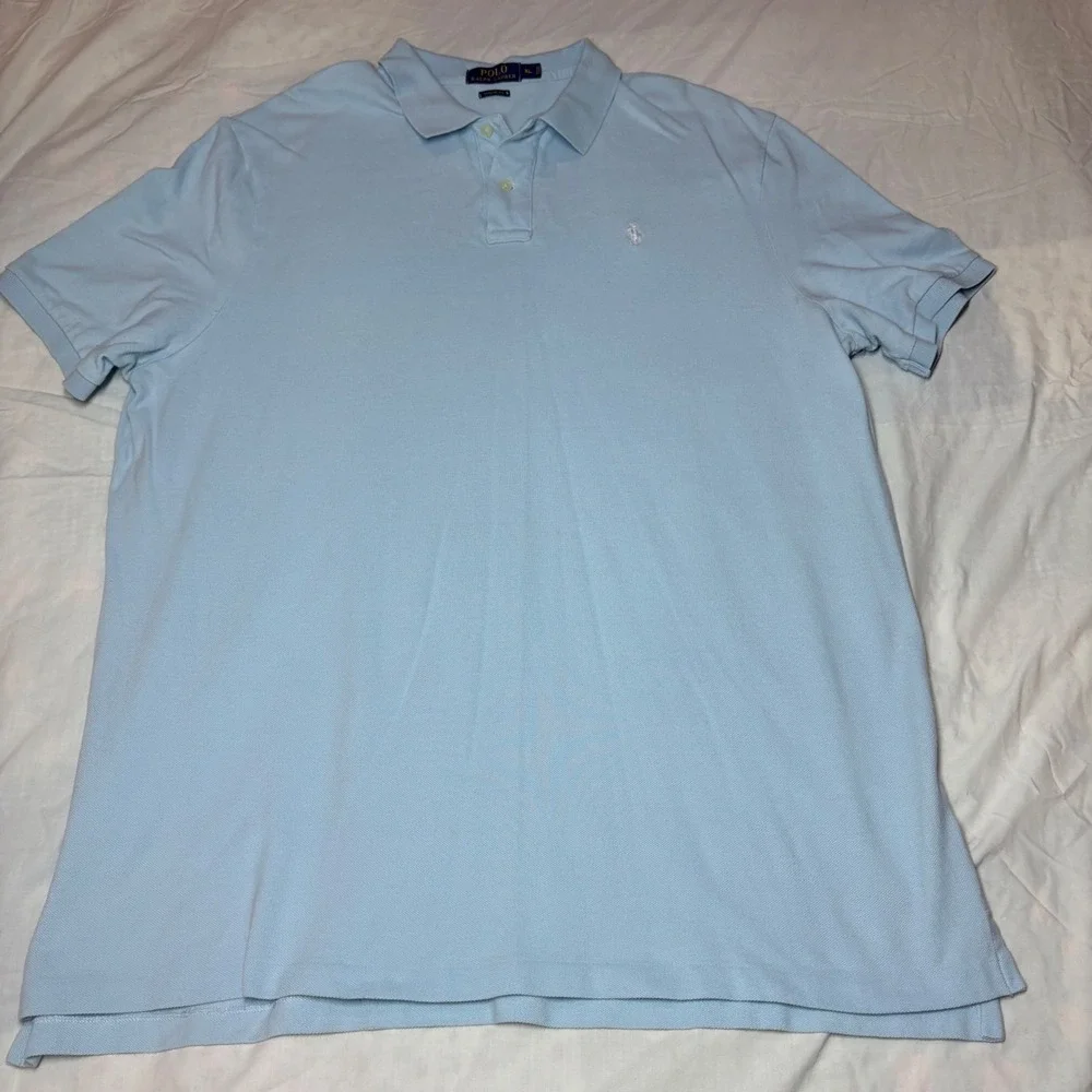 Polo Ralph Lauren Mens XL Classic Fit Light Blue Cotton Pique Polo Shirt RN41381